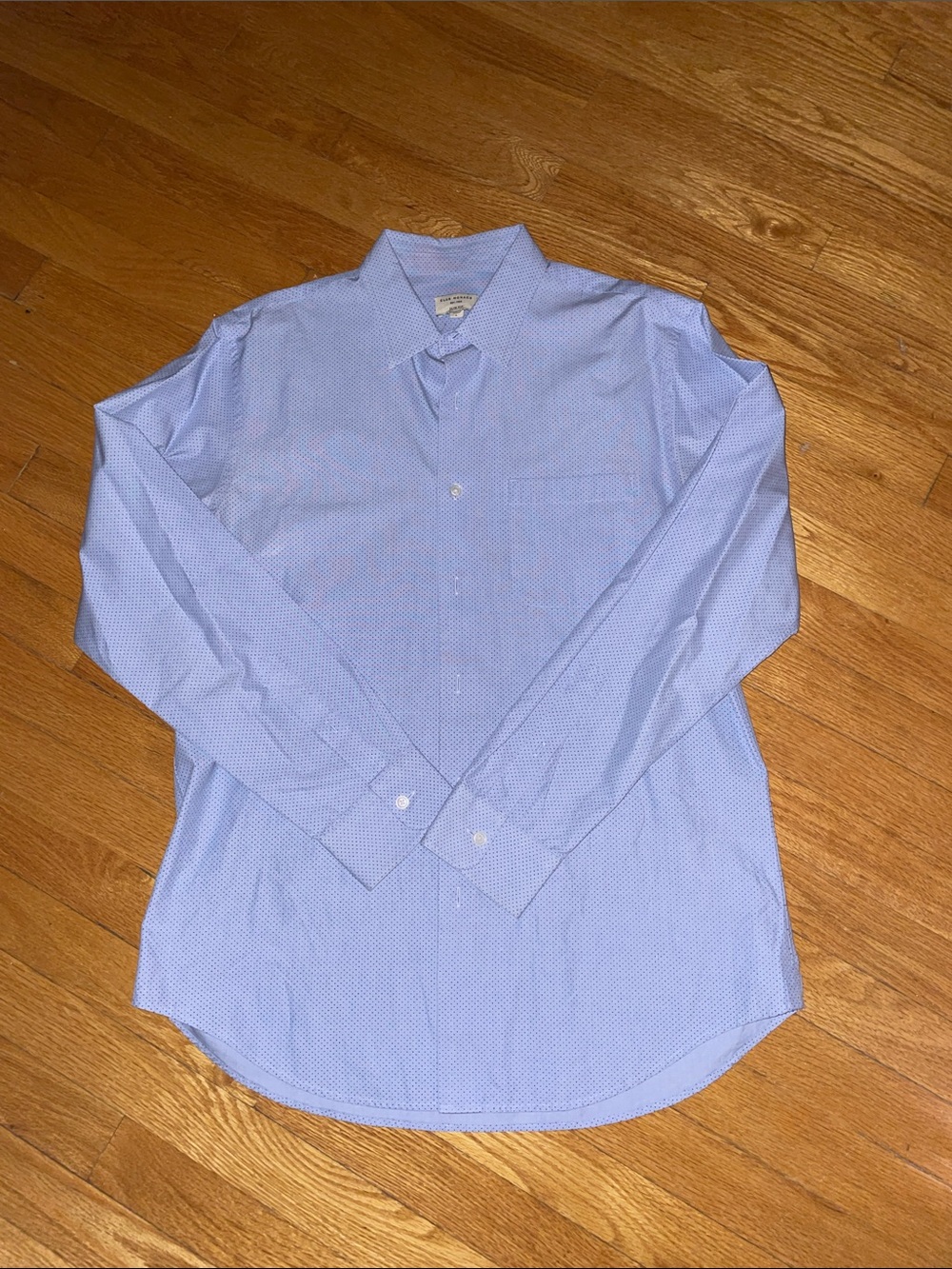 Club Monaco Light Blue Micro-Pattern Dress Shirt Slim Fit L